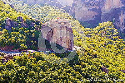 Holy Monastery of Rousanou in Meteora Stock Photo