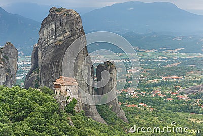 Holy Monastery of Rousanou or St. Barbara, Meteora, Greece Stock Photo