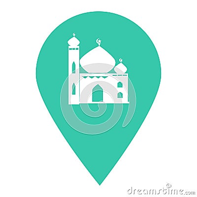 Holy Mosque location map pin pointer icon. Element of map point for mobile concept and web apps. Icon for website design and app d Stock Photo