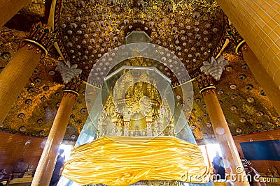 Holy relics housed in Octagonal pagoda named `Ketkaew Prasat Chedi` at Wat Tham SuaTiger Cave Temple,Tha Muang District,Kanchana Stock Photo