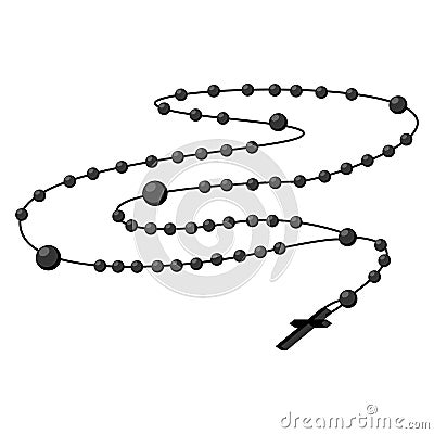 Holy rosary beads, chaplet icons vector Vector Illustration