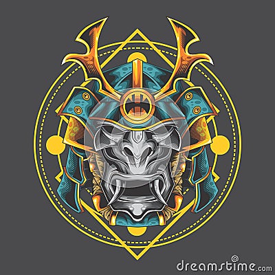 Holy samurai mask Vector Illustration