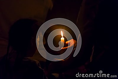 Holy Saturday or Easter vigil mass in church of St. Theresa Hua Hin. Stock Photo