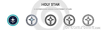 Holy star icon in filled, thin line, outline and stroke style. Vector illustration of two colored and black holy star vector icons Vector Illustration