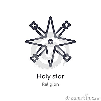 holy star outline icon. isolated line vector illustration from religion collection. editable thin stroke holy star icon on white Vector Illustration