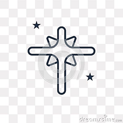 Holy star vector icon isolated on transparent background, linear Vector Illustration