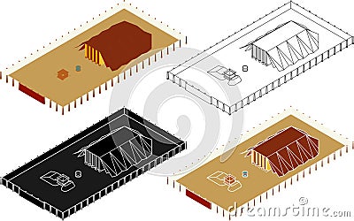 The Holy Tabernacle in perspective Vector Illustration