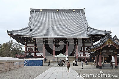 Holy thing worshipers come to visit a Japanese temple Editorial Stock Photo