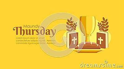 holy thursday banner template flat design Vector Illustration