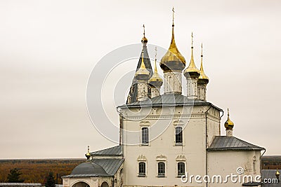 Holy Trinity Cathedral of St. Nichola`s Monastery Svyato Troitse Nikolsky Monastery in Gorokhovets Stock Photo