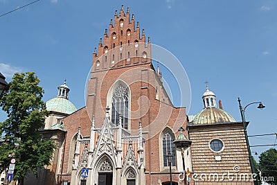 Holy Trinity Church in Poland, Krakow against a blue sky Editorial Stock Photo