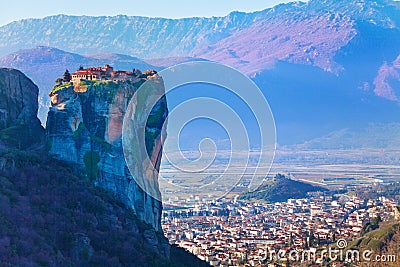 Holy Trinity Monastery on top of the cliff Stock Photo