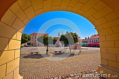 Holy trinity square in Tvrdja historic town of Osijek Stock Photo