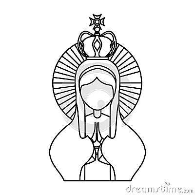 Holy virgin mary icon Vector Illustration