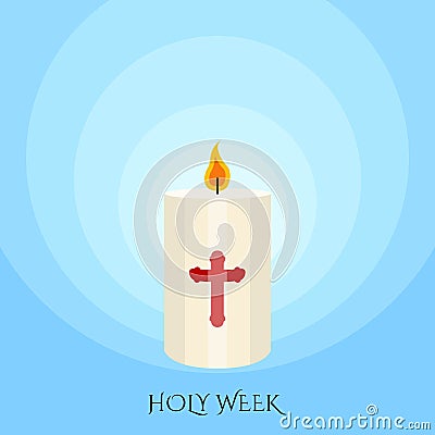 Holy week banner with a Paschal candle Vector Illustration