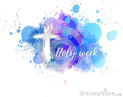 Holy week with cross background Vector Illustration