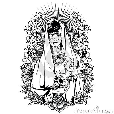 Holy Woman Vector Illustration