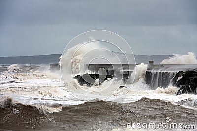 Holyhead Breakwater Stock Photo