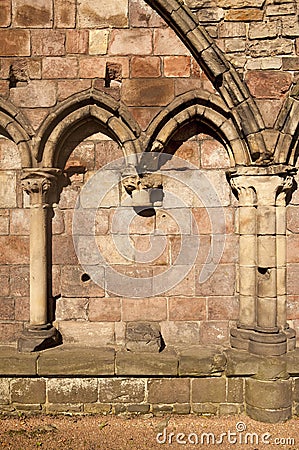 Holyrood Abbey With Gothic Arches Stock Photo