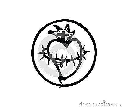 Sacred Heart of Jesus Vector Illustration