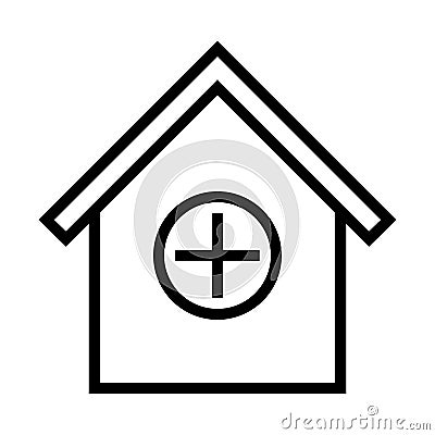 Hospital line icon Vector Illustration