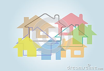 Home Abstract House Shapes Houses Background Vector Illustration