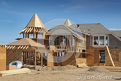 Home addition under construction Stock Photo