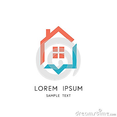 Home address logo - realty and real estat Vector Illustration