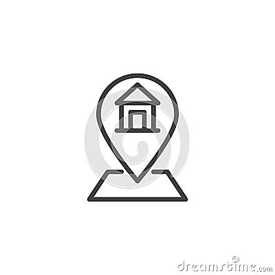 Home address outline icon Vector Illustration