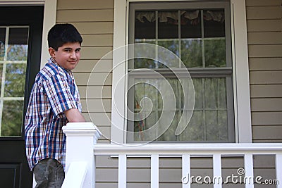 Home Alone Teenager Stock Photo
