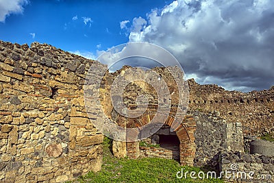 The home of the ancient Roman ruins, part of the UNESCO World Heritage Sites. It is located near Naples Stock Photo