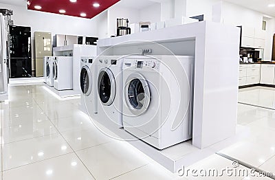 Home appliance in the store Stock Photo