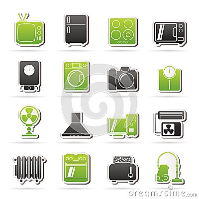 Home appliances and electronics icons Vector Illustration