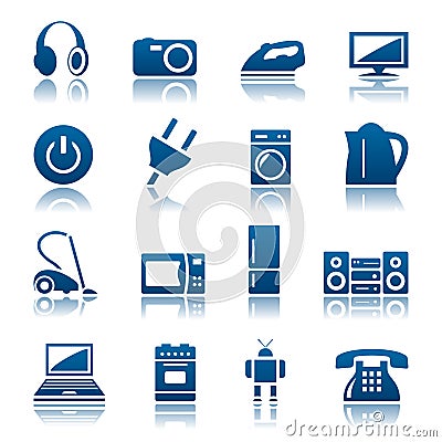 Home appliances icon set Vector Illustration