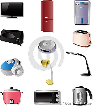 Home appliances icons Vector Illustration