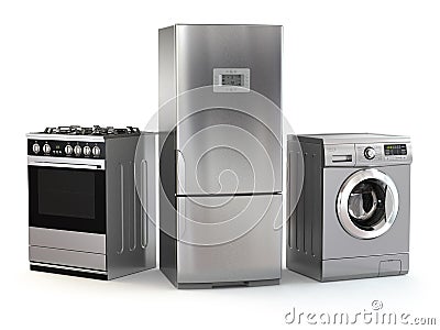 Home appliances. Set of household kitchen technics Stock Photo