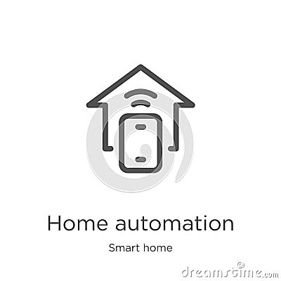 home automation icon vector from smart home collection. Thin line home automation outline icon vector illustration. Outline, thin Vector Illustration