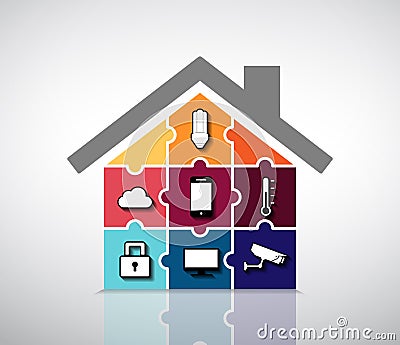 Home automation - smart house Vector Illustration