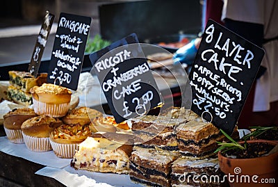 Home baked cakes Stock Photo