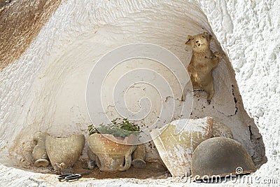 Home of the Berbers inside in Tunisia Stock Photo