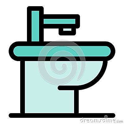 Home bidet icon color outline vector Vector Illustration