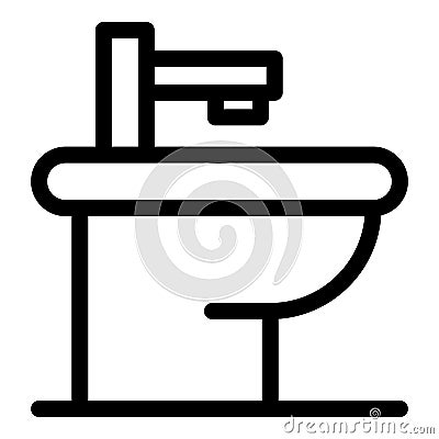 Home bidet icon, outline style Vector Illustration