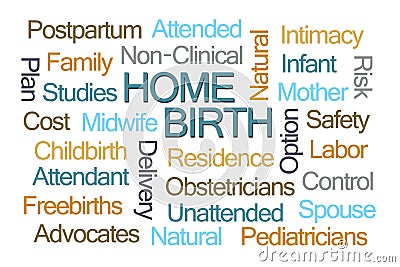 Home Birth Word Cloud Stock Photo