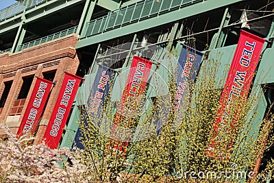 FENWAY PARK, Boston, Ma, banners of former players Editorial Stock Photo