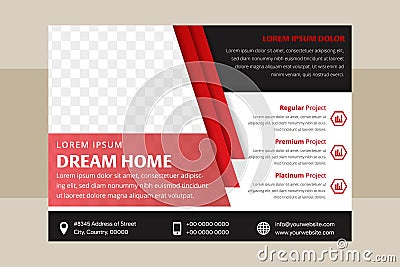 Home Business vector design elements for graphic layout of horizontal flyer. Vector Illustration