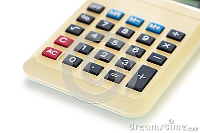 Home calculator on white Stock Photo