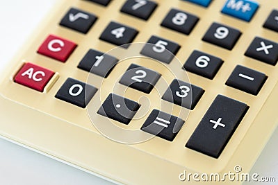 Home calculator on white Stock Photo