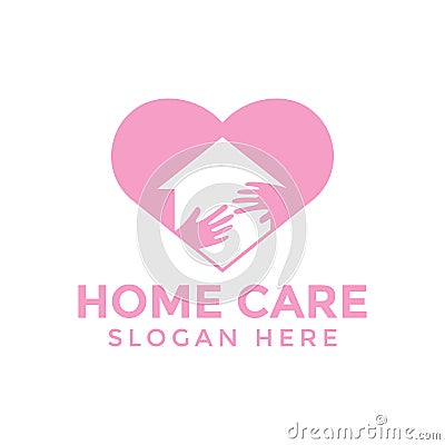 Home care love logo icon design template Vector Illustration