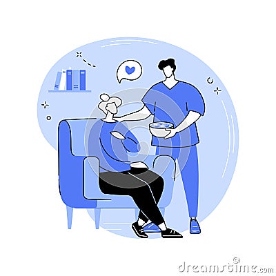 Home care service isolated cartoon vector illustrations. Vector Illustration