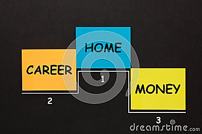 Home Career Money Ranking Stock Photo